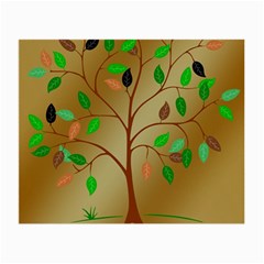 Tree Root Leaves Contour Outlines Small Glasses Cloth (2-side) by Simbadda