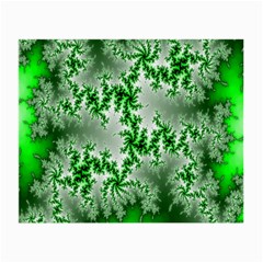 Green Fractal Background Small Glasses Cloth (2-side) by Simbadda