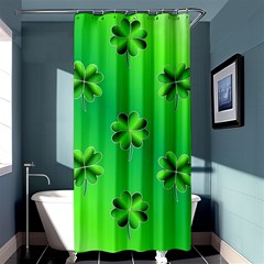 Shamrock Green Pattern Design Shower Curtain 36  X 72  (stall)  by Simbadda