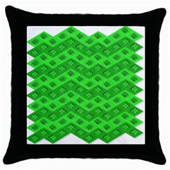 Shamrocks 3d Fabric 4 Leaf Clover Throw Pillow Case (black) by Simbadda