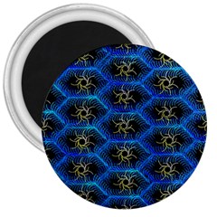 Blue Bee Hive Pattern 3  Magnets by Amaryn4rt