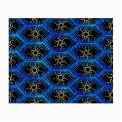 Blue Bee Hive Pattern Small Glasses Cloth by Amaryn4rt