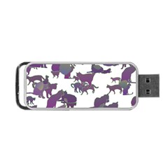 Many Cats Silhouettes Texture Portable Usb Flash (two Sides) by Amaryn4rt