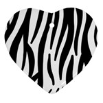 Seamless Zebra A Completely Zebra Skin Background Pattern Ornament (Heart) Front