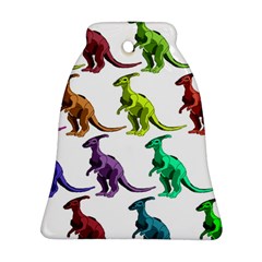 Multicolor Dinosaur Background Bell Ornament (two Sides) by Amaryn4rt