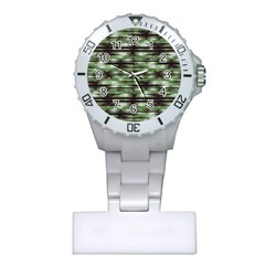 Stripes Camo Pattern Print Plastic Nurses Watch by dflcprints