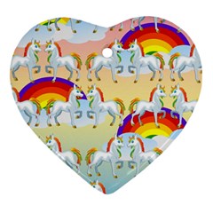 Rainbow Pony  Heart Ornament (two Sides) by Valentinaart