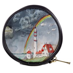 Watercolour Lighthouse Rainbow Mini Makeup Bags by Amaryn4rt