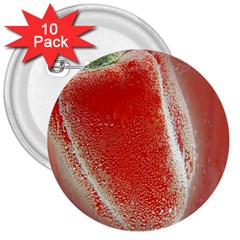 Red Pepper And Bubbles 3  Buttons (10 Pack)  by Amaryn4rt