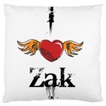 I HEART ZAK Large Cushion Case (Two Sides) Front