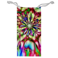 Magic Fractal Flower Multicolored Jewelry Bag by EDDArt