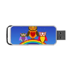 Owls Rainbow Animals Birds Nature Portable Usb Flash (one Side) by Amaryn4rt