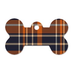 Tartan Background Fabric Design Pattern Dog Tag Bone (one Side) by Simbadda