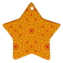 Solar Mandala  Orange Rangoli  Ornament (star) by bunart