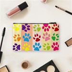 Colorful Animal Paw Prints Background Cosmetic Bag (Small)  Back