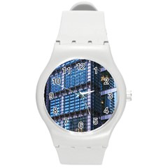 Modern Business Architecture Round Plastic Sport Watch (m) by Simbadda