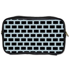 Bricks Black Blue Line Toiletries Bags 2-side by Mariart