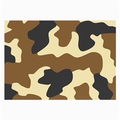 Initial Camouflage Camo Netting Brown Black Large Glasses Cloth (2-side) by Mariart