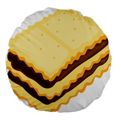 Sandwich Biscuit Chocolate Bread Large 18  Premium Round Cushions by Mariart