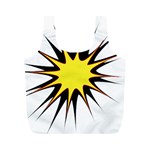 Spot Star Yellow Black White Full Print Recycle Bags (M)  Back