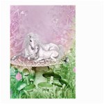 Wonderful Unicorn With Foal On A Mushroom Large Garden Flag (Two Sides) Back