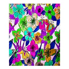 Floral Colorful Background Of Hand Drawn Flowers Shower Curtain 60  X 72  (medium)  by Simbadda