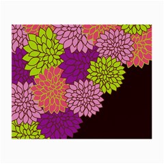 Floral Card Template Bright Colorful Dahlia Flowers Pattern Background Small Glasses Cloth by Nexatart