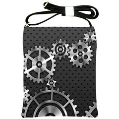 Chain Iron Polka Dot Black Silver Shoulder Sling Bags by Mariart