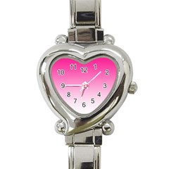 Gradients Pink White Heart Italian Charm Watch by Mariart