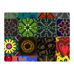 Digitally Created Abstract Patchwork Collage Pattern Double Sided Flano Blanket (mini)  by Nexatart