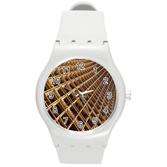 Construction Site Rusty Frames Making A Construction Site Abstract Round Plastic Sport Watch (m) by Nexatart