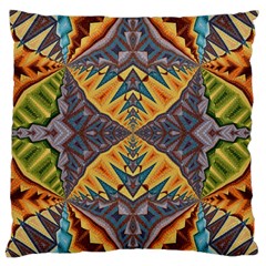 Kaleidoscopic Pattern Colorful Kaleidoscopic Pattern With Fabric Texture Large Cushion Case (one Side) by Nexatart