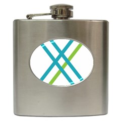 Symbol X Blue Green Sign Hip Flask (6 Oz) by Mariart