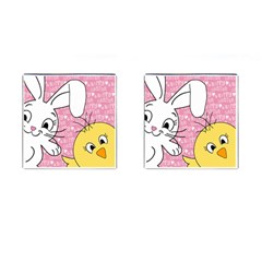 Easter Bunny And Chick  Cufflinks (square) by Valentinaart