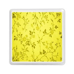 Flowery Yellow Fabric Memory Card Reader (square)  by Nexatart