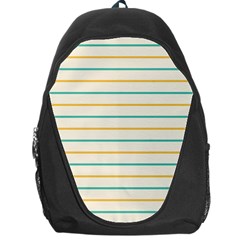 Horizontal Line Yellow Blue Orange Backpack Bag by Mariart