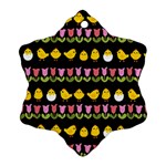 Easter - chick and tulips Snowflake Ornament (Two Sides) Front