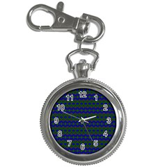 Split Diamond Blue Green Woven Fabric Key Chain Watches by Mariart