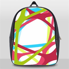 Nets Network Green Red Blue Line School Bags (xl)  by Mariart