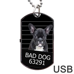 Bad Dog Dog Tag Usb Flash (two Sides) by Valentinaart