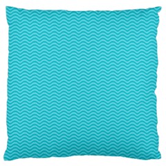 Blue Waves Pattern  Large Flano Cushion Case (one Side) by TastefulDesigns