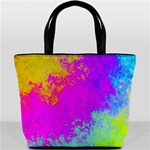 Grunge Radial Gradients Red Yellow Pink Cyan Green Bucket Bags Back