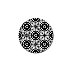 Geometric Black And White Golf Ball Marker by linceazul