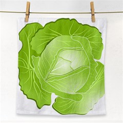 Cabbage Leaf Vegetable Green Face Towel by Mariart