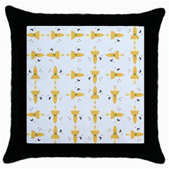 Spaceships Pattern Throw Pillow Case (black) by linceazul