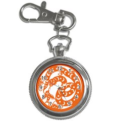 Chinese Zodiac Horoscope Snake Star Orange Key Chain Watches by Mariart