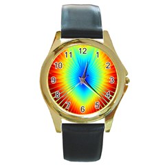 View Max Gain Resize Flower Floral Light Line Chevron Round Gold Metal Watch by Mariart