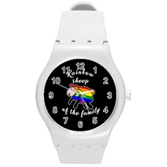 Rainbow Sheep Round Plastic Sport Watch (m) by Valentinaart