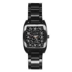 Happy Holidays Stainless Steel Barrel Watch by Mariart