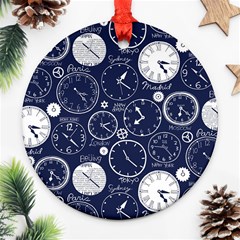 World Clocks Ornament (round) by Mariart